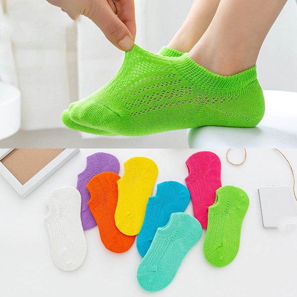 Calcetines Invisibles de Malla Transpirable Colores Pastel Unisex