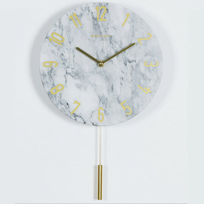 Reloj de Pared Silencioso Mármol Diseño Nórdico Moderno