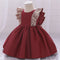 Vestido Princesa Fluido para Bebé con Lentejuelas y Mangas Volantes