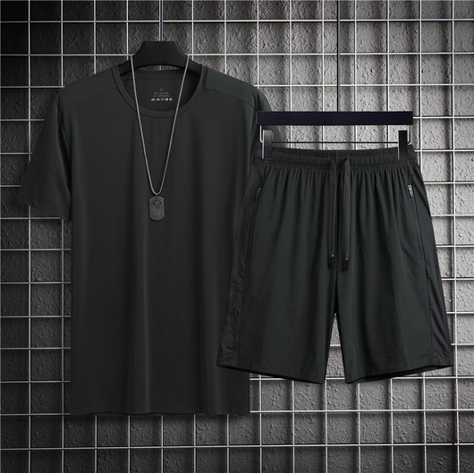 Conjunto Deportivo Hombre Ice Silk - Camiseta y Shorts Transpirables de Secado Rápido - Image 23