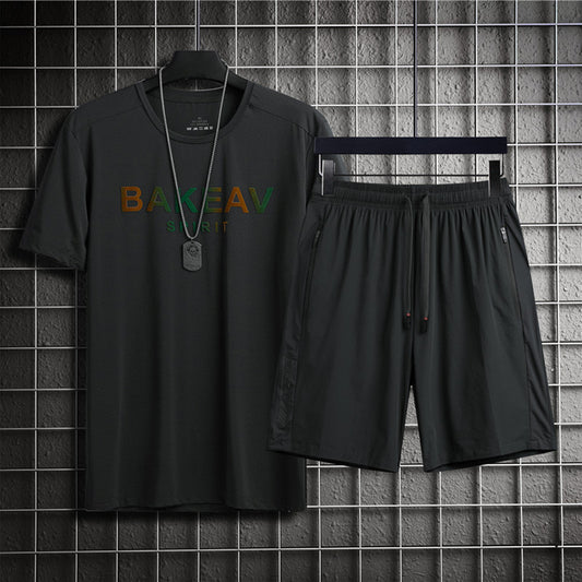 Conjunto Deportivo Hombre Ice Silk - Camiseta y Shorts Transpirables de Secado Rápido