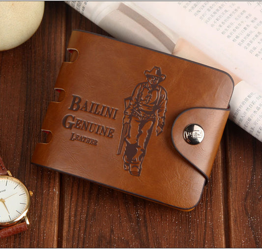 Cartera Corta Vintage Estilo Cazador para Hombre