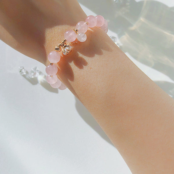 Pulsera de Cristal con Cuentas de Fresa