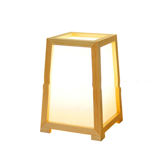 Lámpara de Mesita de Noche en Madera Maciza Tatami con LED Regulable