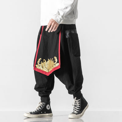 Pantalones Anchos de Algodón y Lino con Estampado Personalizado para Hombre - Image 11