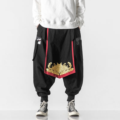 Pantalones Anchos de Algodón y Lino con Estampado Personalizado para Hombre - Image 9