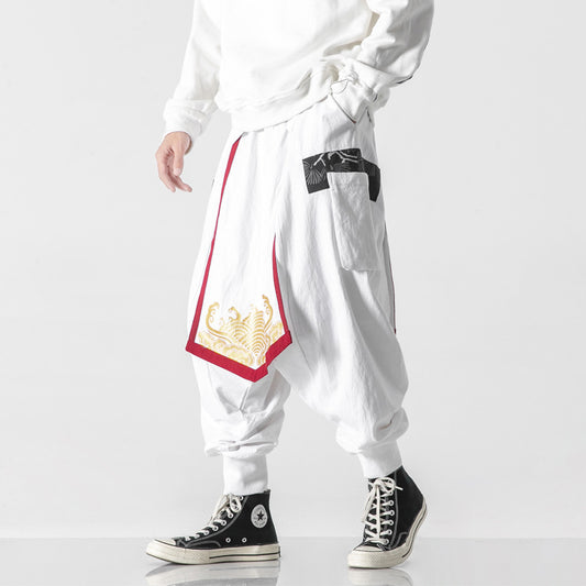 Pantalones Anchos de Algodón y Lino con Estampado Personalizado para Hombre - Image 2