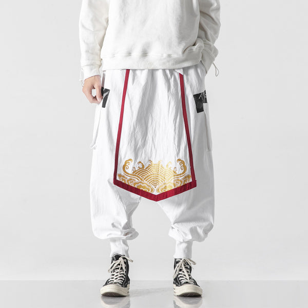 Pantalones Anchos de Algodón y Lino con Estampado Personalizado para Hombre - Image 4