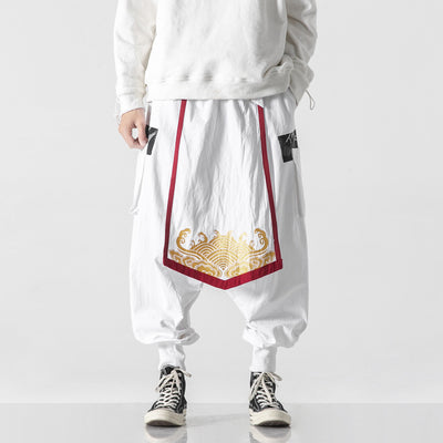 Pantalones Anchos de Algodón y Lino con Estampado Personalizado para Hombre - Image 4