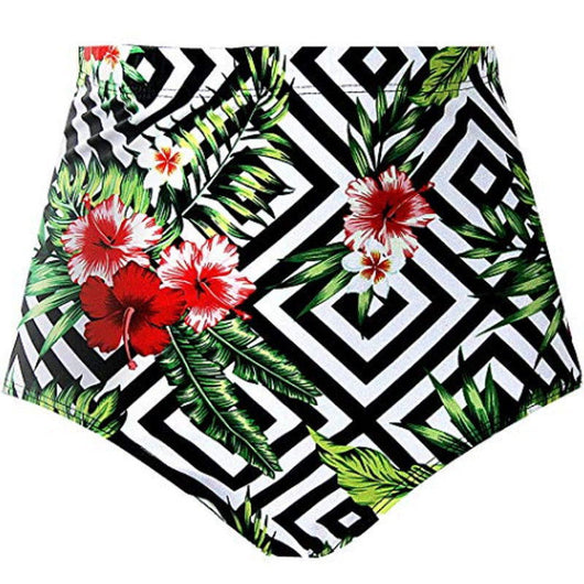 Shorts de Baño Cintura Alta Estampado Corte Slim Conservador - Image 4