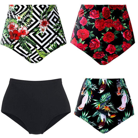 Shorts de Baño Cintura Alta Estampado Corte Slim Conservador