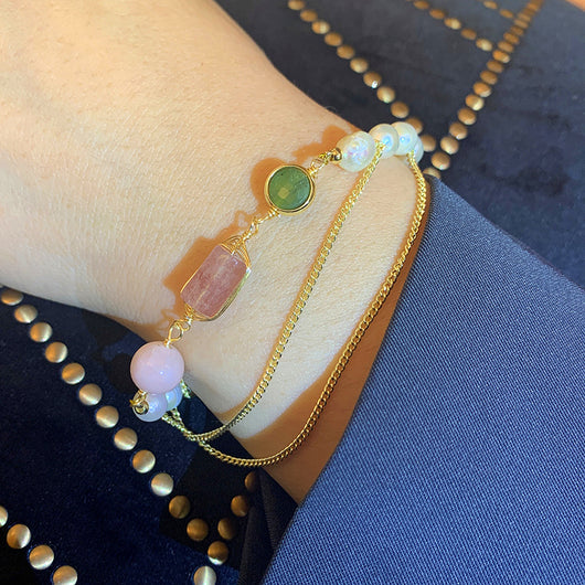 Pulsera de Perlas Agua Dulce y Cristal Fresa para Mujer - Image 9