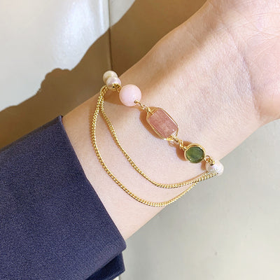 Pulsera de Perlas Agua Dulce y Cristal Fresa para Mujer - Image 10