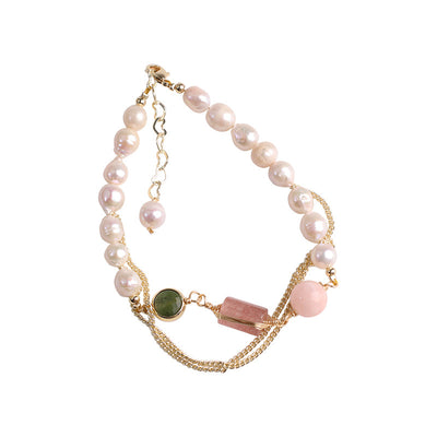 Pulsera de Perlas Agua Dulce y Cristal Fresa para Mujer - Image 5