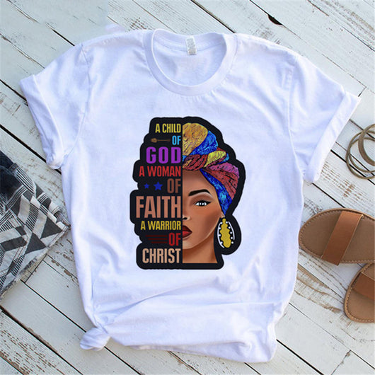 Camiseta Feminista Mujer Estampado Niña Africana Casual - Image 18