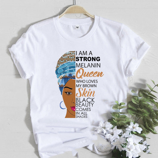 Camiseta Feminista Mujer Estampado Niña Africana Casual - Image 16