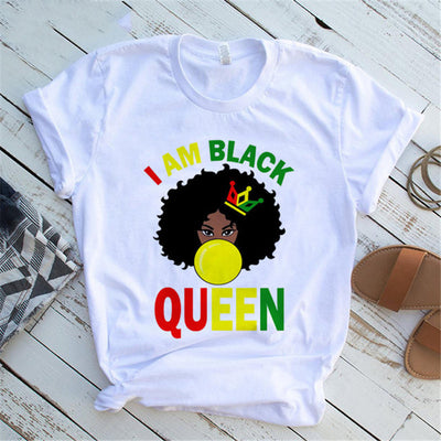 Camiseta Feminista Mujer Estampado Niña Africana Casual - Image 19