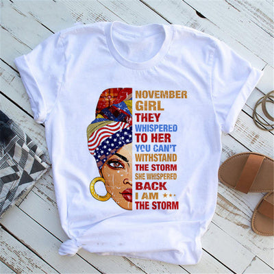 Camiseta Feminista Mujer Estampado Niña Africana Casual - Image 11