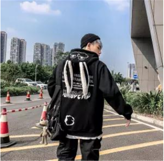 Sudadera con Capucha Estampada Estilo Coreano Holgada para Estudiantes - Image 8