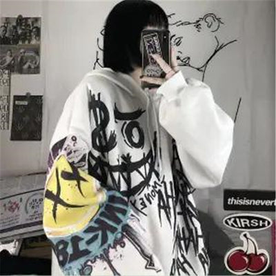 Sudadera con Capucha Estampada Estilo Coreano Holgada para Estudiantes - Image 2