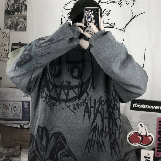 Sudadera con Capucha Estampada Estilo Coreano Holgada para Estudiantes - Image 4