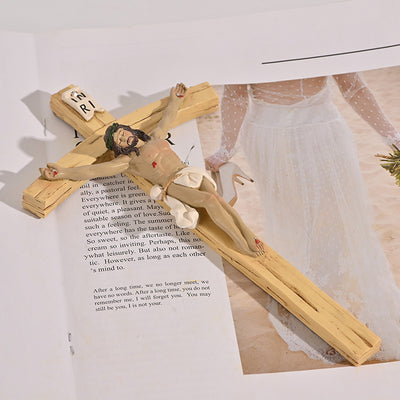 Estatua Crucifijo Jesús en Resina para Decoración de Pared
