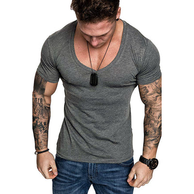 Camiseta Deportiva Casual para Hombre - Cuello V Talla Grande - Image 14