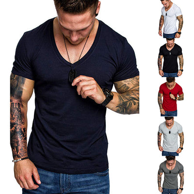 Camiseta Deportiva Casual para Hombre - Cuello V Talla Grande - Image 12