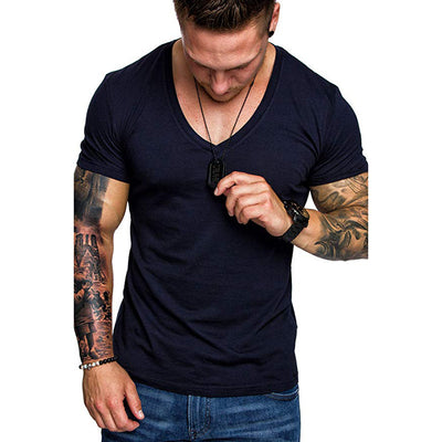 Camiseta Deportiva Casual para Hombre - Cuello V Talla Grande - Image 6