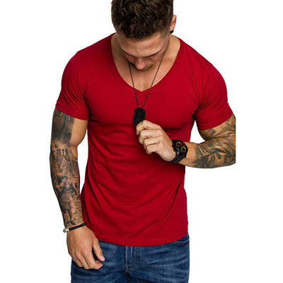 Camiseta Deportiva Casual para Hombre - Cuello V Talla Grande - Image 5