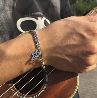 Pulsera de Charms Unisex con Cruz Punk - Acero Inoxidable