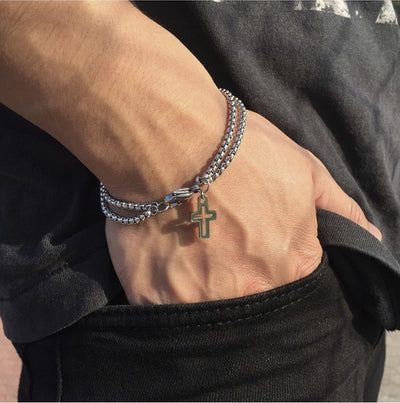 Pulsera de Charms Unisex con Cruz Punk - Acero Inoxidable - Image 5