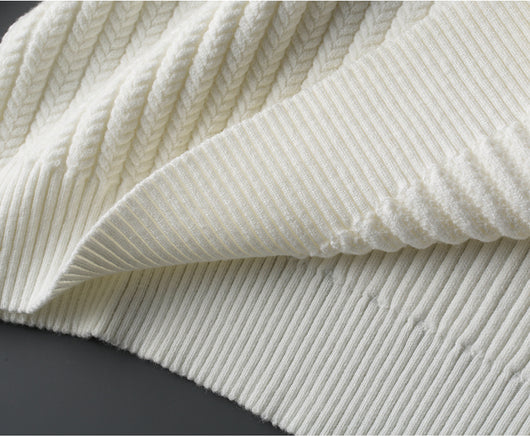 Suéter Jacquard a Rayas Cuello Redondo Estilo Coreano para Hombre - Image 11