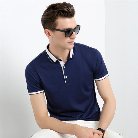 Camiseta Hombre Verano Algodón Mercerizado Manga Corta Ajuste Delgado - Image 15