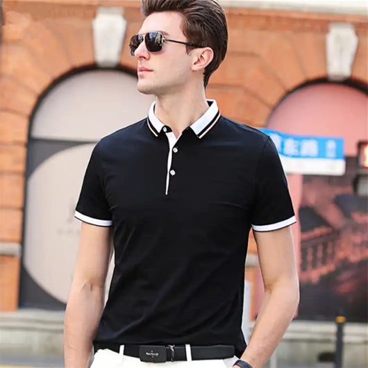 Camiseta Hombre Verano Algodón Mercerizado Manga Corta Ajuste Delgado - Image 3