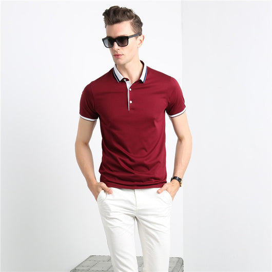 Camiseta Hombre Verano Algodón Mercerizado Manga Corta Ajuste Delgado - Image 6
