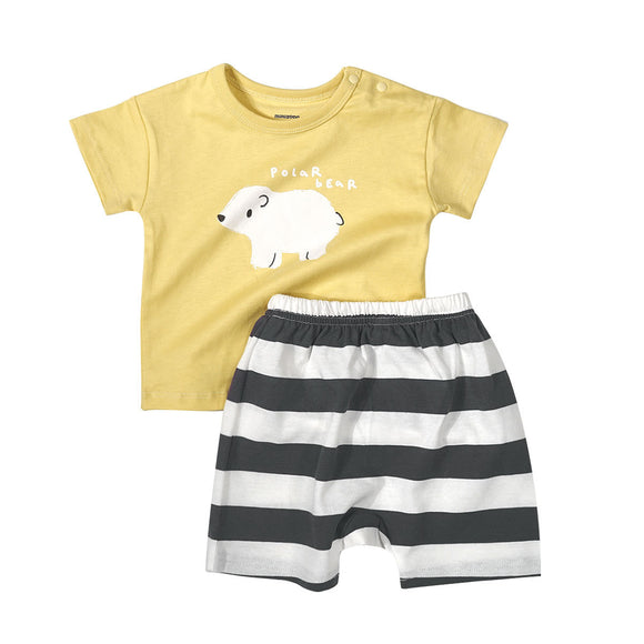 Conjunto Casual Unisex de Algodón: Playera y Shorts Estilo Western