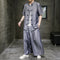 Traje Hanfu Casual de Seda Helada - Estilo Chino Tradicional para Verano