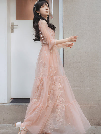 Vestido Hada Retro Francés con Bordado Pesado - Estilo Diosa Elegante - Image 7