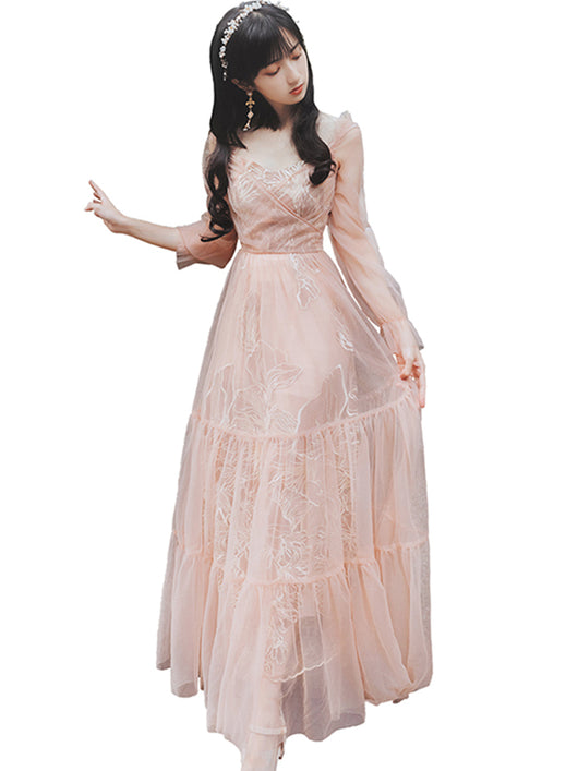 Vestido Hada Retro Francés con Bordado Pesado - Estilo Diosa Elegante - Image 5