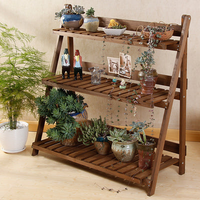 Estantería de Madera Maciza para Plantas y Almacenamiento - Organizador Multifuncional de Escritorio - Image 12
