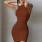 Vestido Casual de Verano para Mujer - Escote Redondo sin Mangas Ajustado