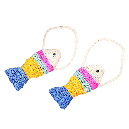 Tablero Enrollable de Sisal para Gatos con Juguete de Pez