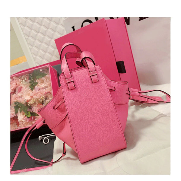 Bolso de Cuero Genuino Tipo Bucket - Cartera Pequeña para Mujer