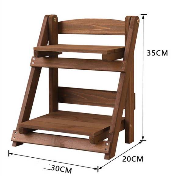 Estantería de Madera Maciza para Plantas y Almacenamiento - Organizador Multifuncional de Escritorio - Image 3