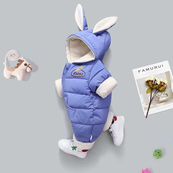 Pijama Enterizo Cálido con Capucha Estampado para Bebé
