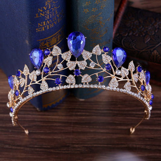 Accesorios de Novia Corona de Hoja con Brillantes Rhinestone