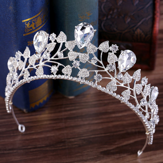 Accesorios de Novia Corona de Hoja con Brillantes Rhinestone - Image 2