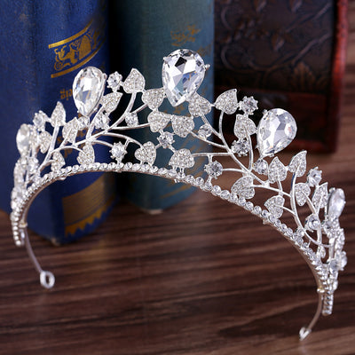 Accesorios de Novia Corona de Hoja con Brillantes Rhinestone - Image 2