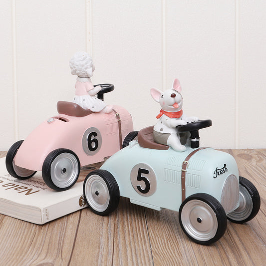 Alcancía Vintage con Diseño de Auto Clásico - Decoración para Fiestas